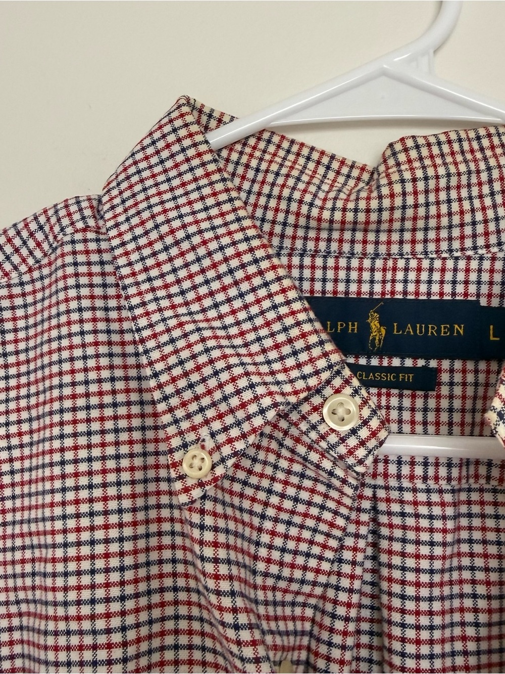 Ralph Lauren Classic Fit Red White Blue Check Button-Down Shirt - Picture 5 of 7
